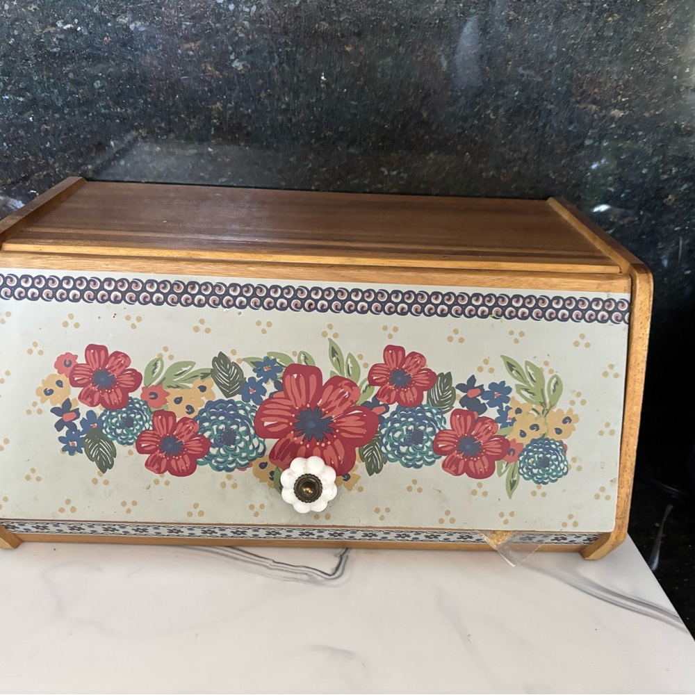 COPY - The Pioneer Woman Floral Bread Box - Red, Blue, Gold